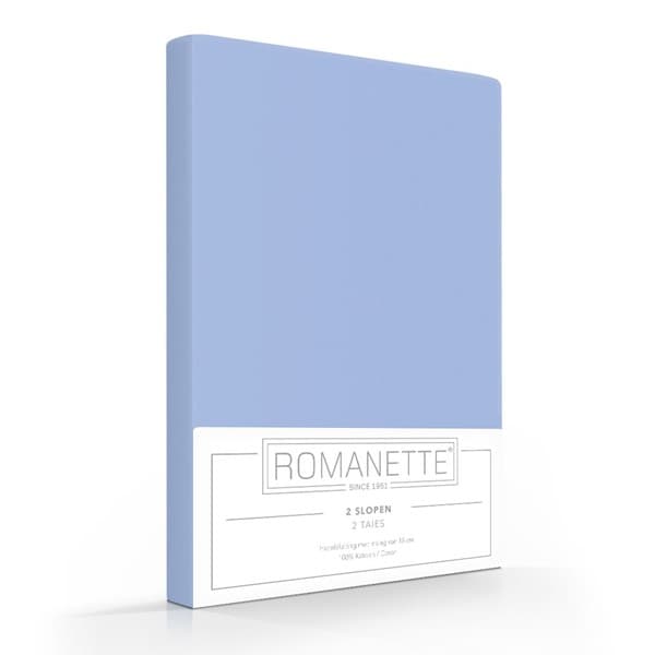 Set Romanette Kussenslopen Katoen Lichtblauw  60 x 70 cm