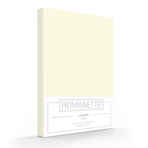 Set Romanette Kussenslopen Katoen Ivoor  60 x 70 cm