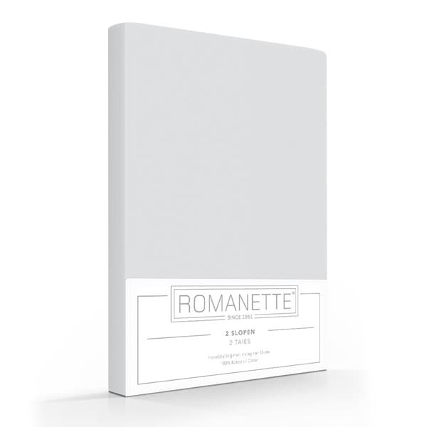 Set Romanette Kussenslopen Katoen Zilver 60 x 70 cm