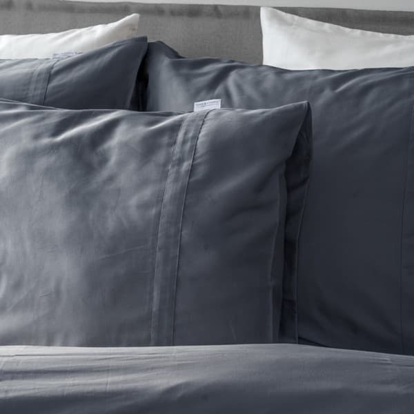 Town Country Kussensloop Boston Satijn Dark Grey - 60 x 70 cm
